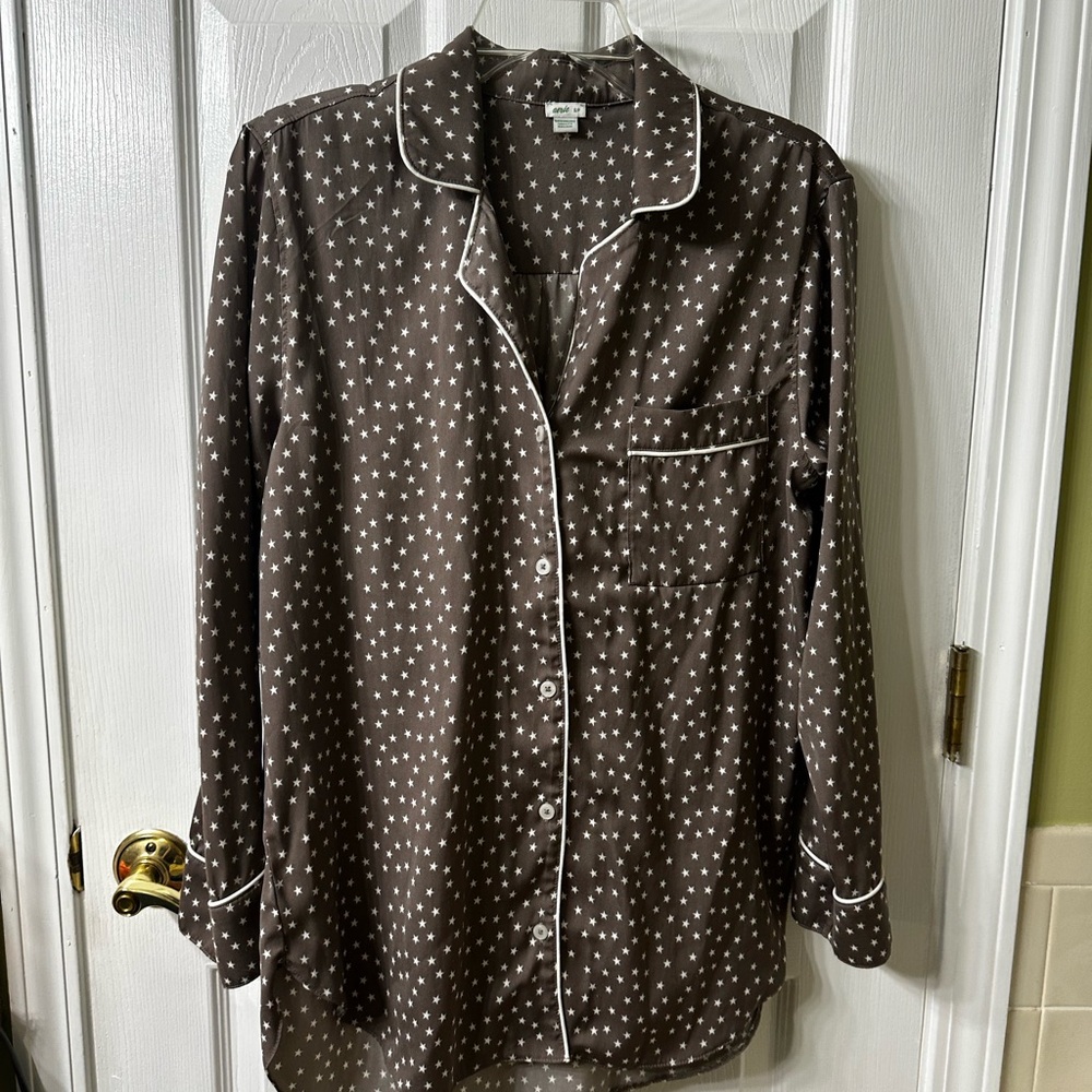 Aerie Brown Star Print Pajama Set